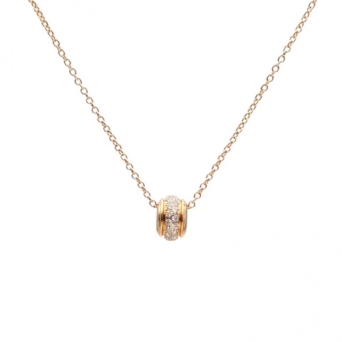 PIAGET 18K玫瑰金鑽石Possession時來運轉系列鑲鑽項鏈