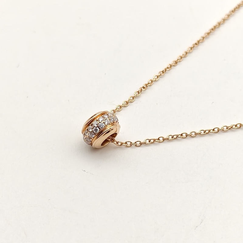PIAGET 18K玫瑰金鑽石Possession時來運轉系列鑲鑽項鏈-2