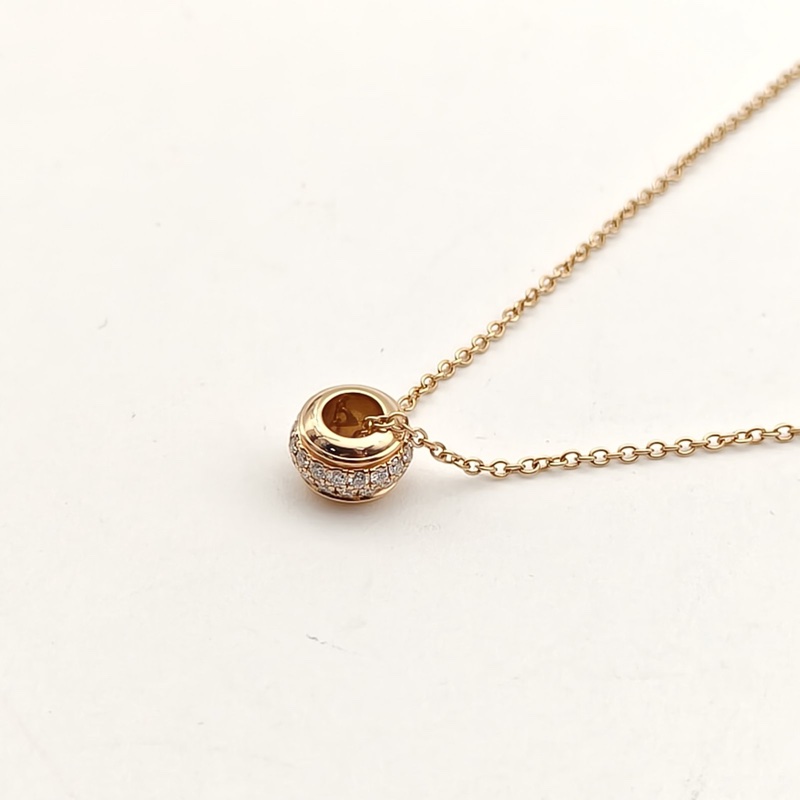 PIAGET 18K玫瑰金鑽石Possession時來運轉系列鑲鑽項鏈-3