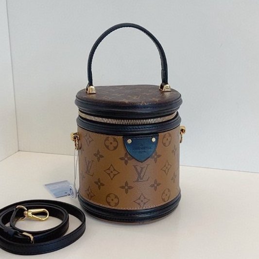 芯片款 路易威登/Louis Vuitton 拼色老花髮財桶 手提包-0