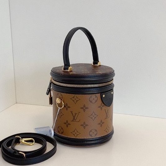 芯片款 路易威登/Louis Vuitton 拼色老花髮財桶 手提包-2