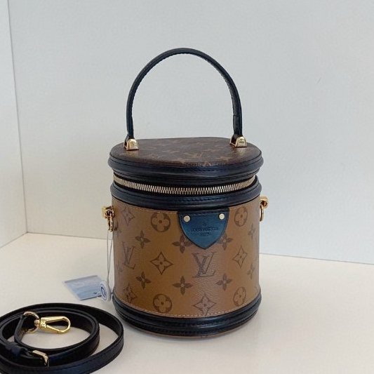 芯片款 路易威登/Louis Vuitton 拼色老花髮財桶 手提包-6