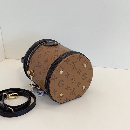 芯片款 路易威登/Louis Vuitton 拼色老花髮財桶 手提包-8