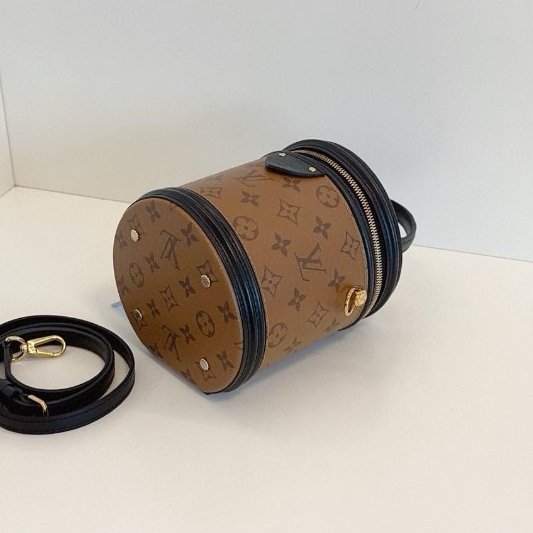 芯片款 路易威登/Louis Vuitton 拼色老花髮財桶 手提包-9