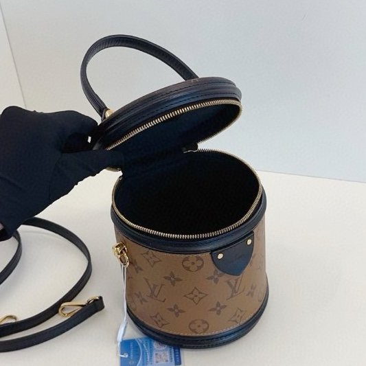 芯片款 路易威登/Louis Vuitton 拼色老花髮財桶 手提包-10