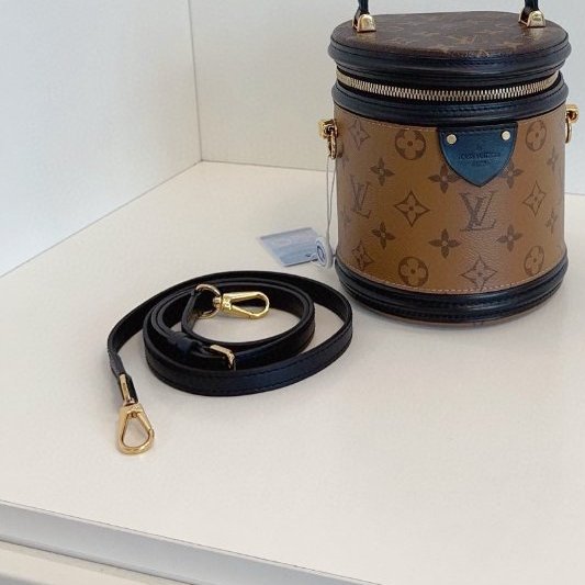 芯片款 路易威登/Louis Vuitton 拼色老花髮財桶 手提包-11