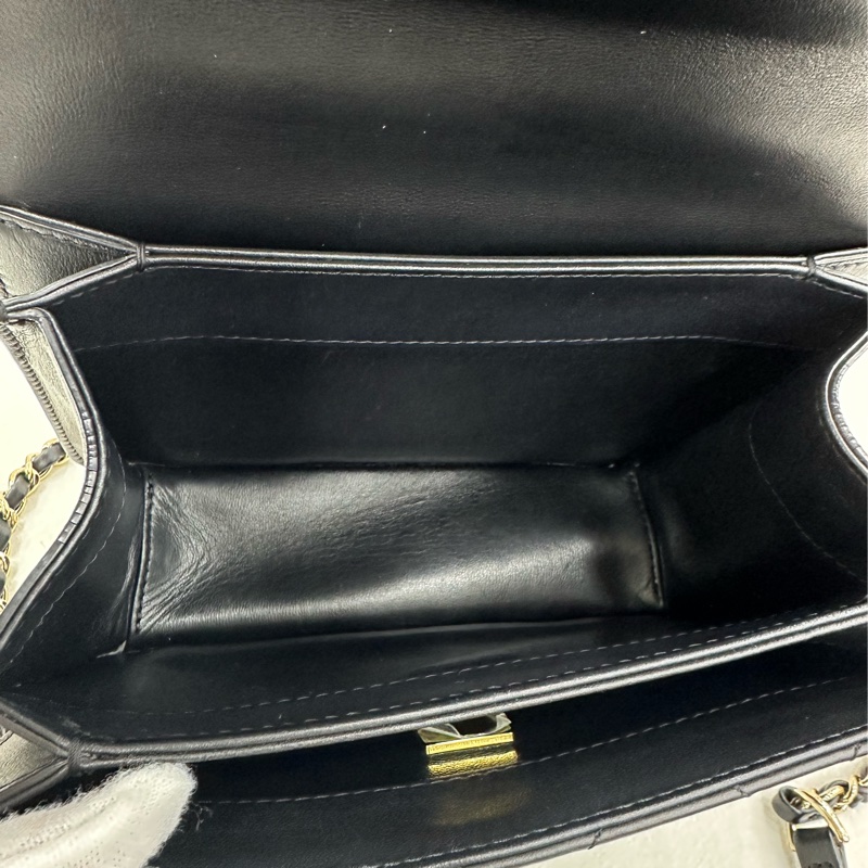 Chanel 香奈兒 21b coco lady 小號黑金牛皮芯片款 可手拎可斜挎 復古精緻 時尚簡約百搭 尺寸：15*21*8cm-7