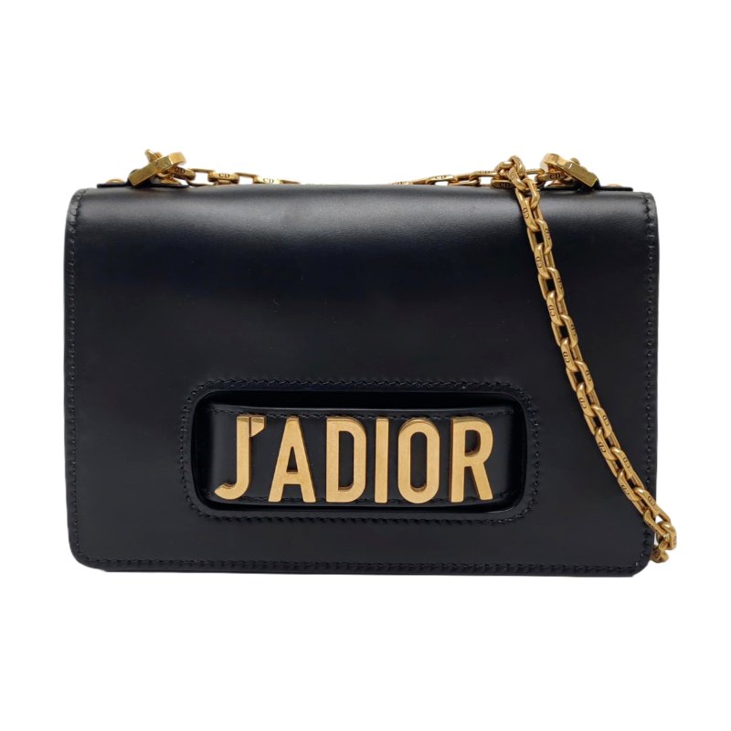 DIOR J'Adior黑色牛皮單肩包斜挎包金色五金可拆卸肩帶-0