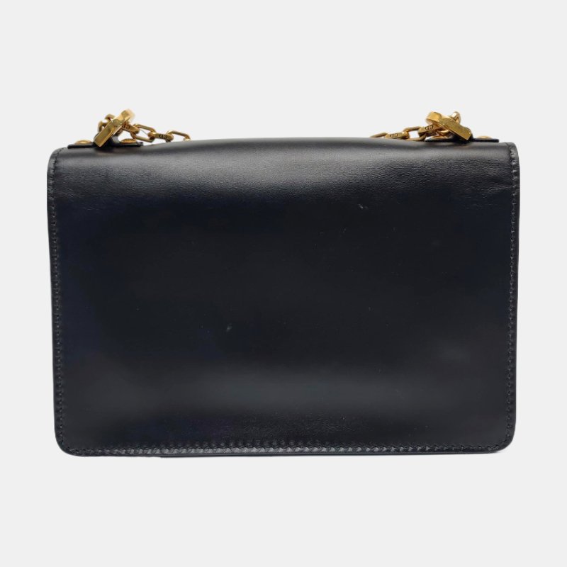 DIOR J'Adior黑色牛皮單肩包斜挎包金色五金可拆卸肩帶-4