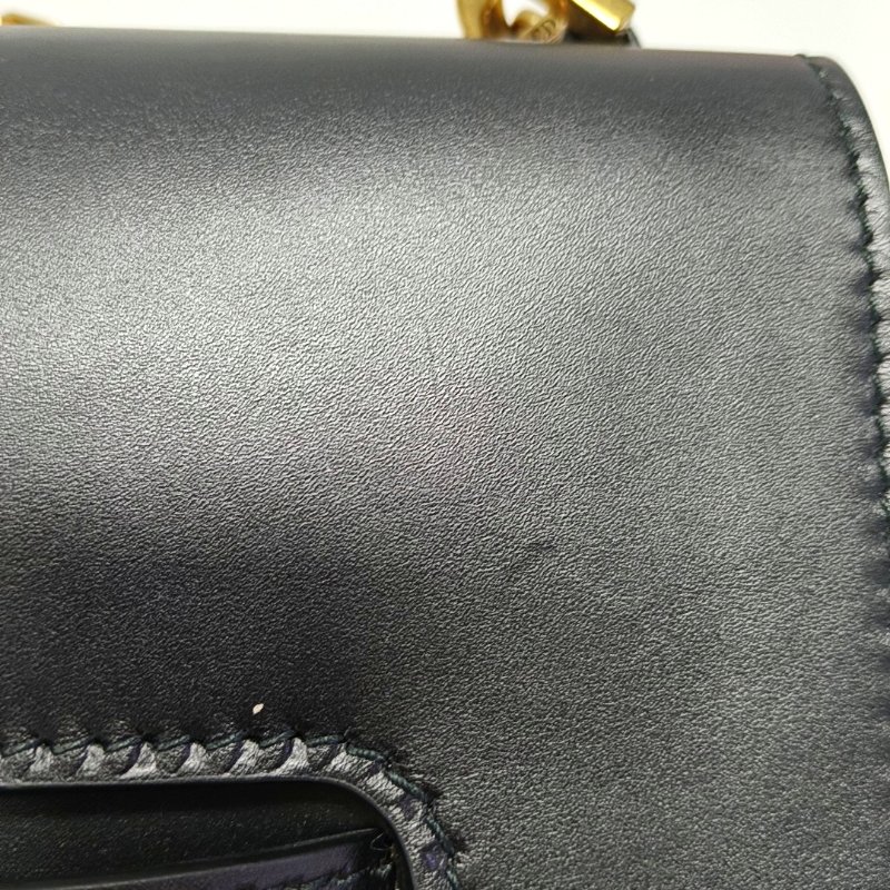 DIOR J'Adior黑色牛皮單肩包斜挎包金色五金可拆卸肩帶-9