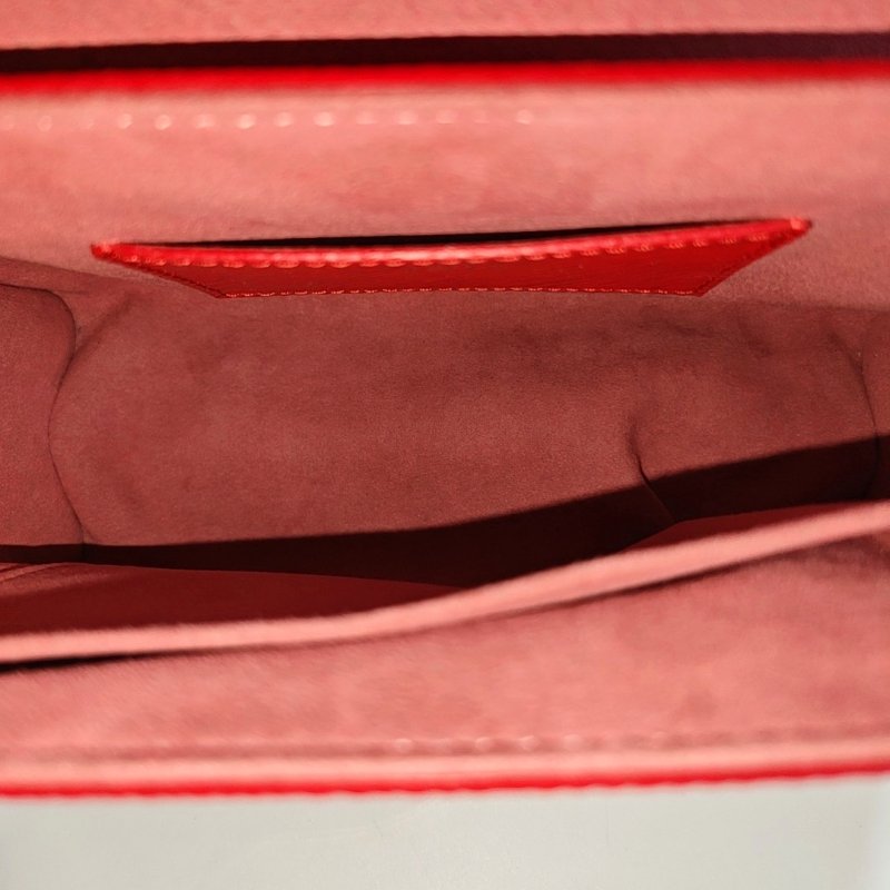 LOUIS VUITTON TWIST中號紅色EPI牛皮水波紋單肩包斜挎包銀色五金可拆卸肩帶-5