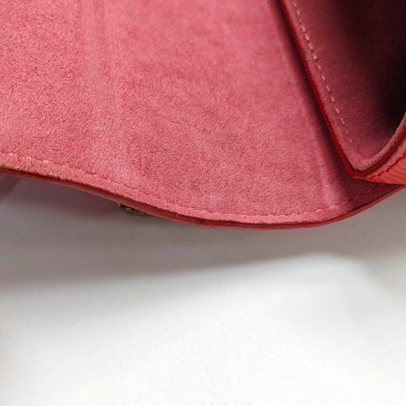 LOUIS VUITTON TWIST中號紅色EPI牛皮水波紋單肩包斜挎包銀色五金可拆卸肩帶-8