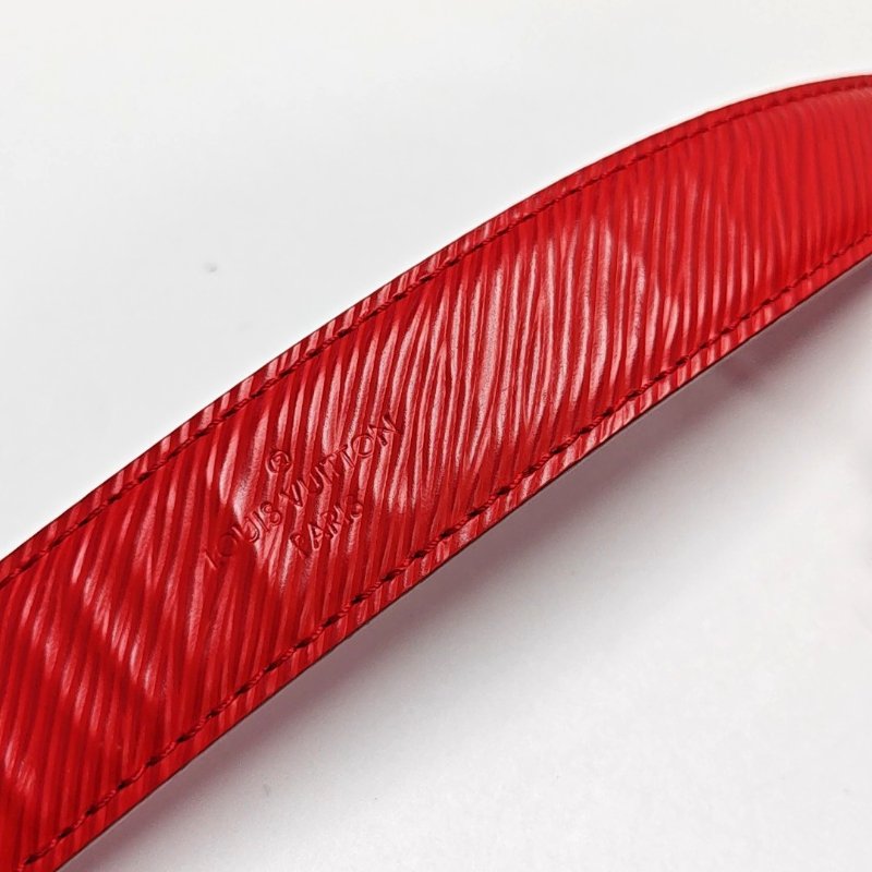 LOUIS VUITTON TWIST中號紅色EPI牛皮水波紋單肩包斜挎包銀色五金可拆卸肩帶-12