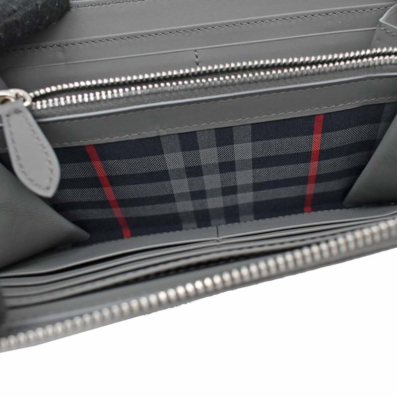【門市全新現貨】BURBERRY 皮革素面拉鍊長夾  (附原廠防塵袋)-2