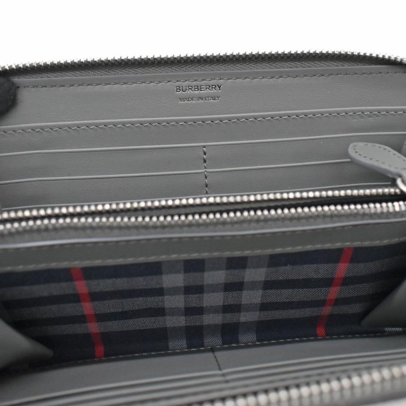【門市全新現貨】BURBERRY 皮革素面拉鍊長夾  (附原廠防塵袋)-3