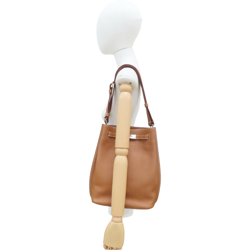 金棕色 TOGO牛皮 肩背包 口O刻 銀釦【HERMES 愛馬仕】-8
