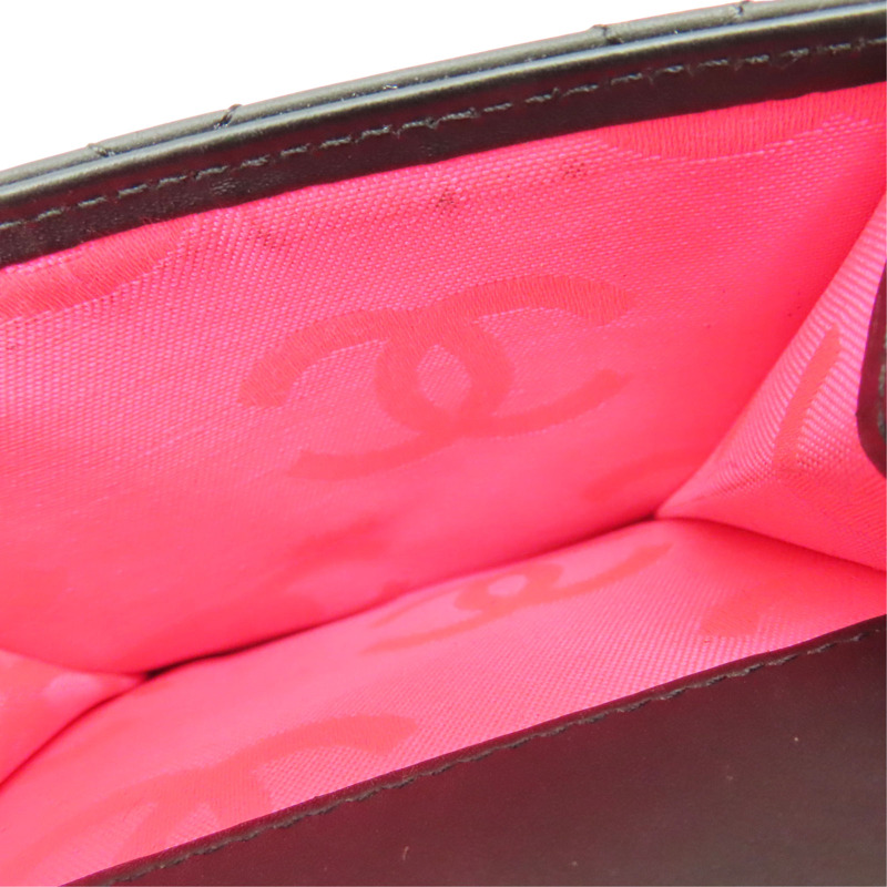 霧面黑色 牛皮 康朋 扣式短夾【CHANEL 香奈兒】-6