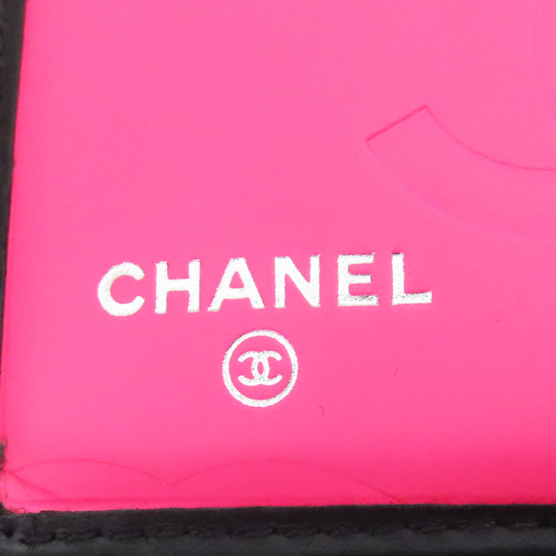 霧面黑色 牛皮 康朋 扣式短夾【CHANEL 香奈兒】-7