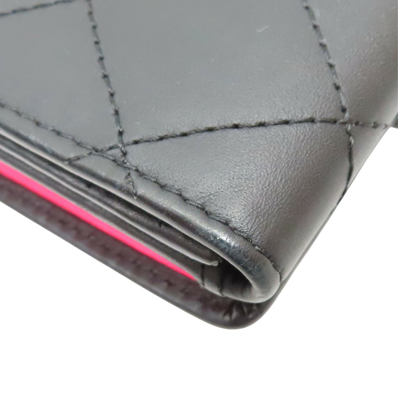 霧面黑色 牛皮 康朋 扣式短夾【CHANEL 香奈兒】-12