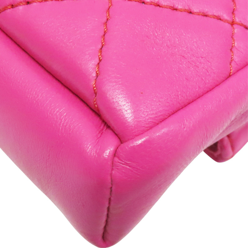 粉色 羊皮 Quilted Grip 手拿包【CHANEL 香奈兒】-13