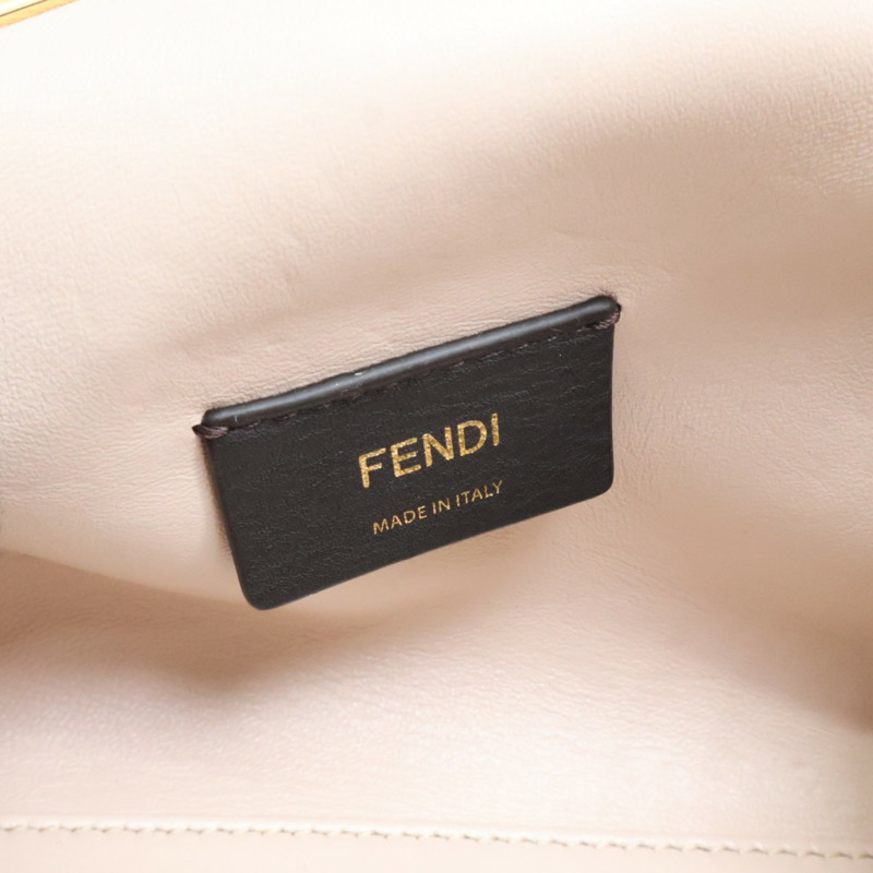 淡粉色 貂皮 First 小號 肩背包【FENDI 芬迪】 8BP129-7