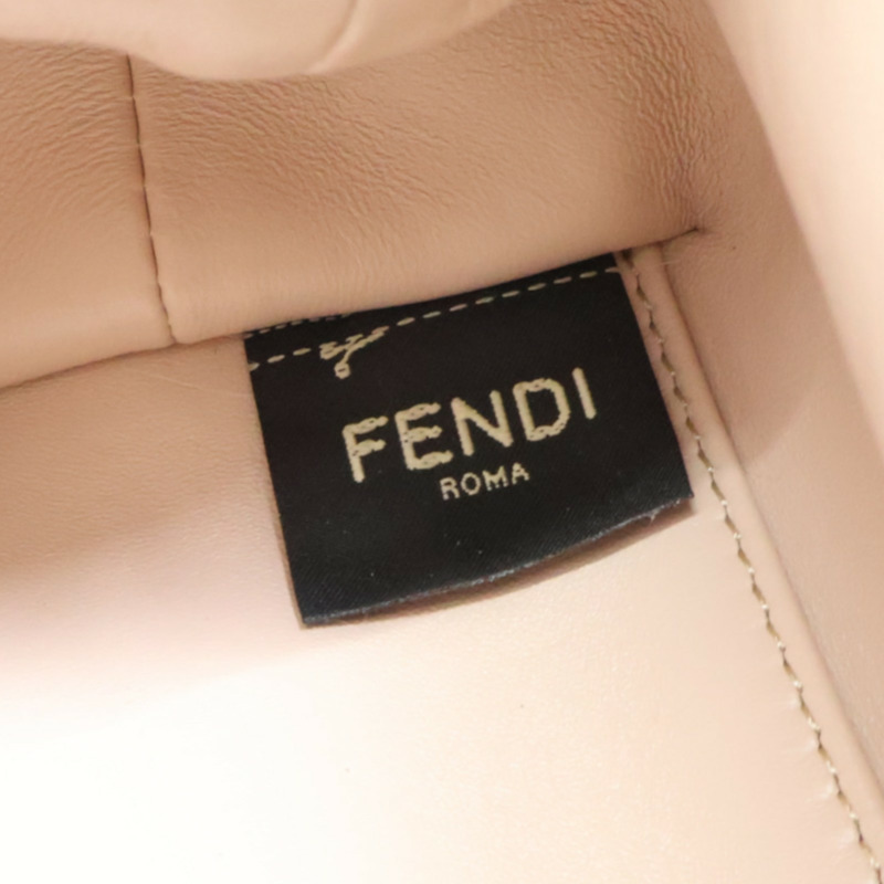 淡粉色 貂皮 First 小號 肩背包【FENDI 芬迪】 8BP129-8