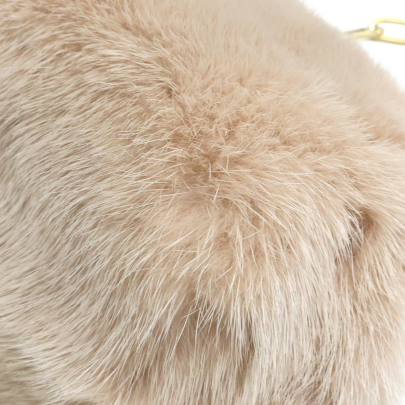 淡粉色 貂皮 First 小號 肩背包【FENDI 芬迪】 8BP129-11