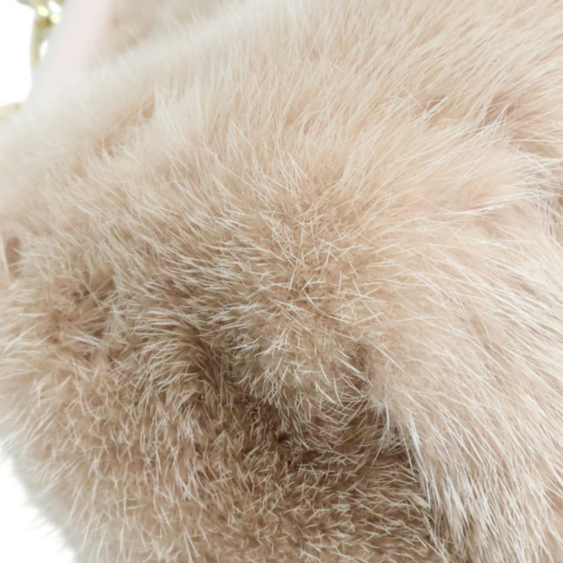 淡粉色 貂皮 First 小號 肩背包【FENDI 芬迪】 8BP129-12