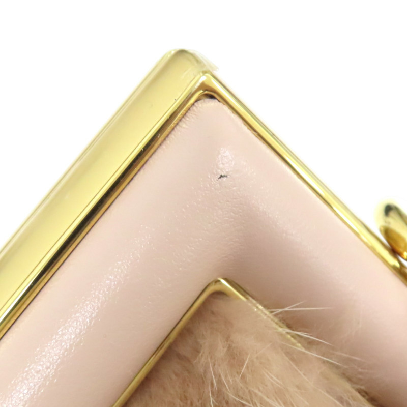 淡粉色 貂皮 First 小號 肩背包【FENDI 芬迪】 8BP129-15