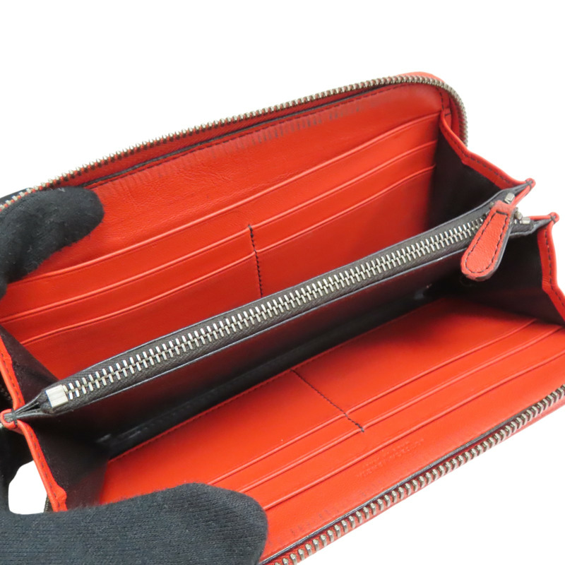 紅色 編織牛皮 拉鍊長夾【BOTTEGA VENETA BV 寶緹嘉】-4