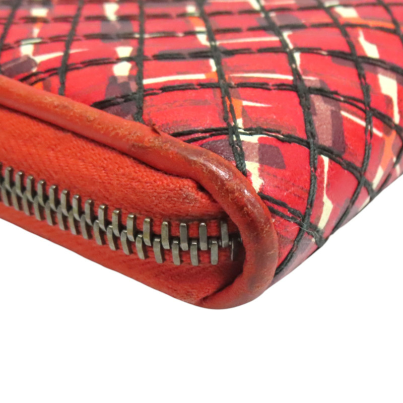 紅色 編織牛皮 拉鍊長夾【BOTTEGA VENETA BV 寶緹嘉】-9