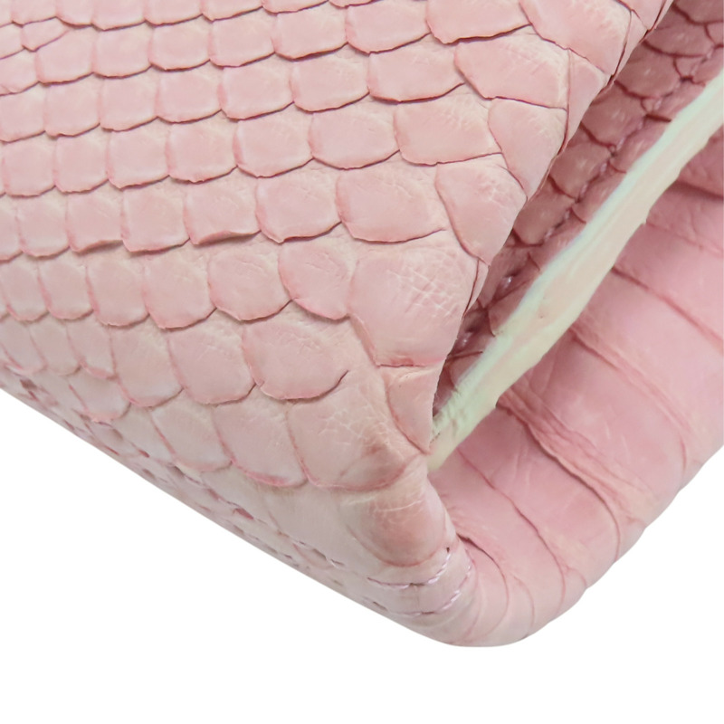 粉色 蛇皮 Classic Flap 35 肩背包 金釦【CHANEL 香奈兒】-14