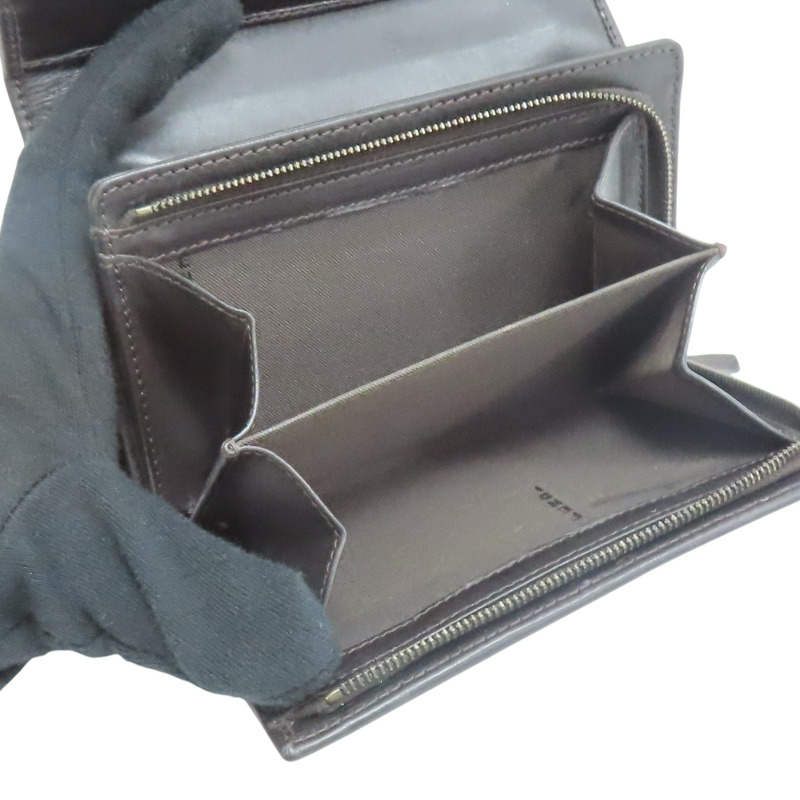 深棕色 帆布 牛皮 Zucchino 壓扣 中夾【FENDI 芬迪】 8M0029-5