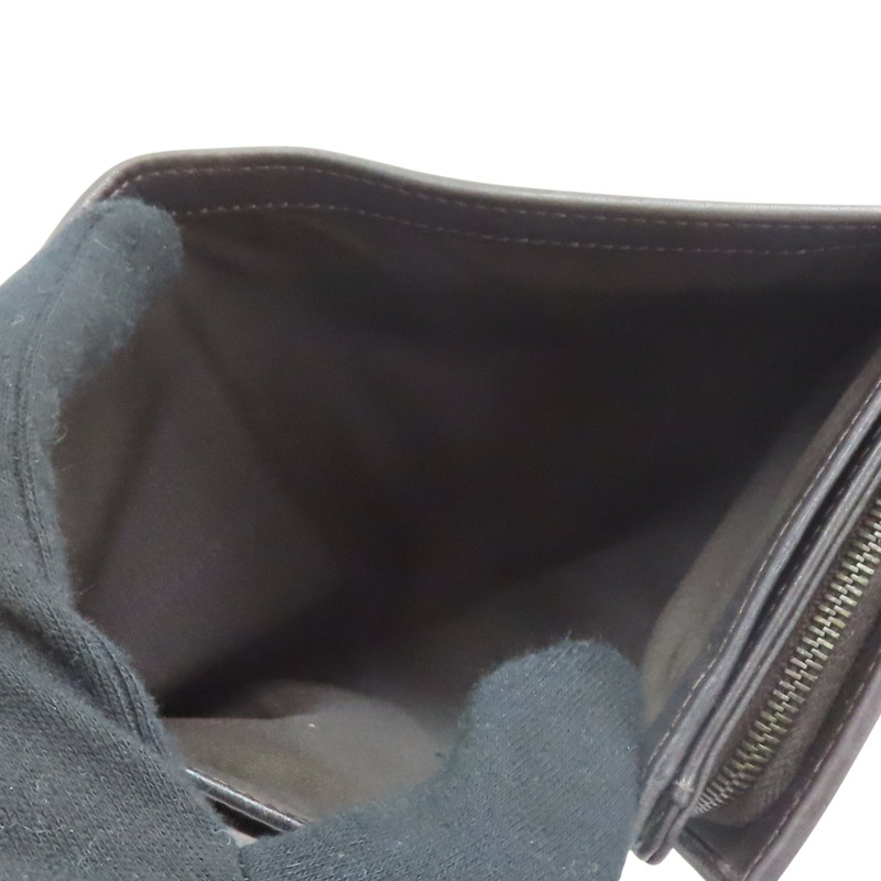 深棕色 帆布 牛皮 Zucchino 壓扣 中夾【FENDI 芬迪】 8M0029-7