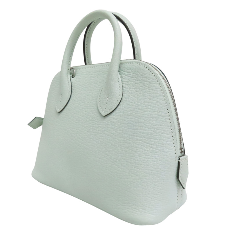 薄荷綠 山羊皮 Bolide 1923 Mini 柏莉包 W刻【HERMES 愛馬仕】-2