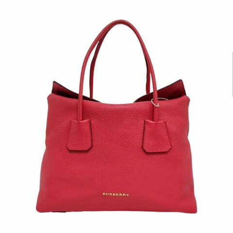 BURBERRY Baynard玫紅色牛皮手提包單肩包金色五金