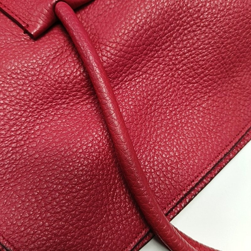 BURBERRY Baynard玫紅色牛皮手提包單肩包金色五金-7