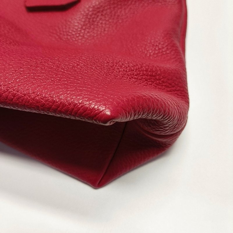 BURBERRY Baynard玫紅色牛皮手提包單肩包金色五金-10