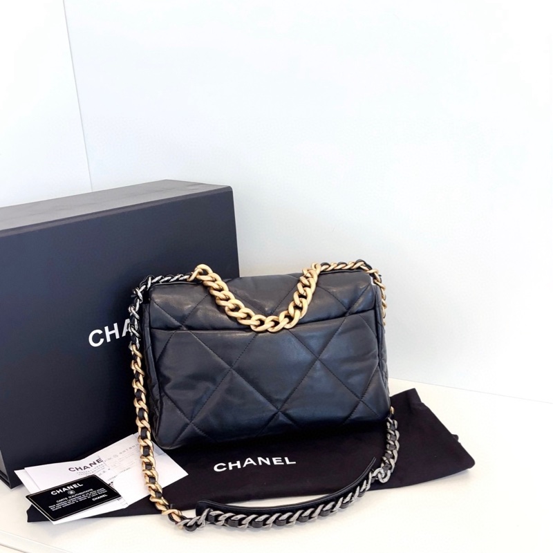 Chanel香奈兒 黑金19bag中號-1