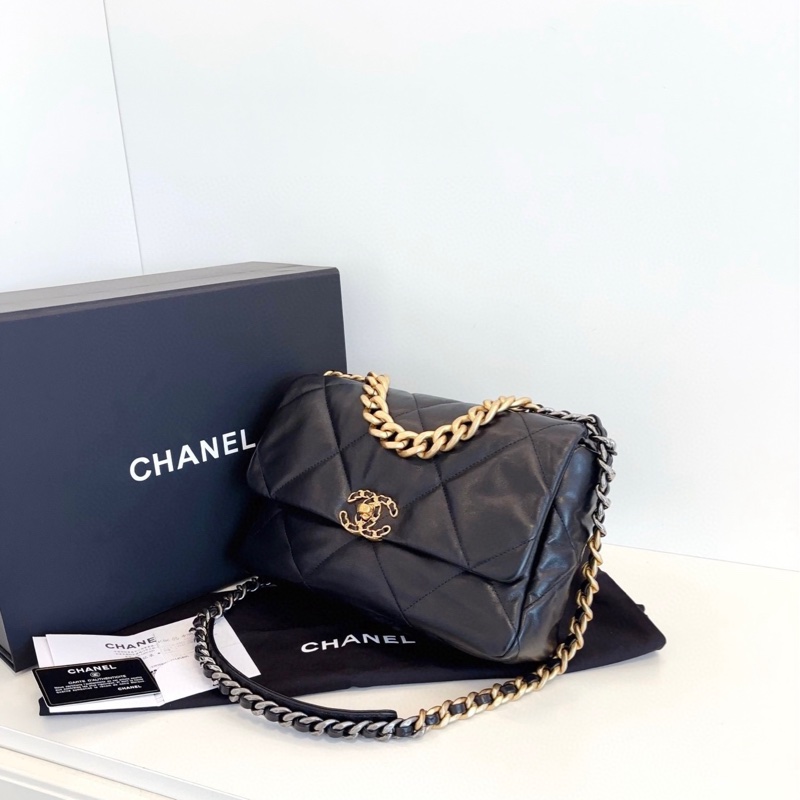 Chanel香奈兒 黑金19bag中號-2