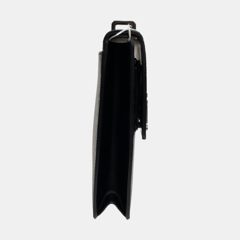 BURBERRY手機包拼色塗層帆布TB斜挎包單肩包銀色五金可拆卸肩帶-3