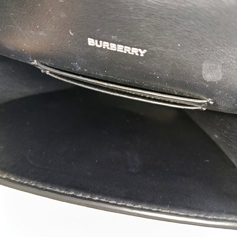 BURBERRY手機包拼色塗層帆布TB斜挎包單肩包銀色五金可拆卸肩帶-6