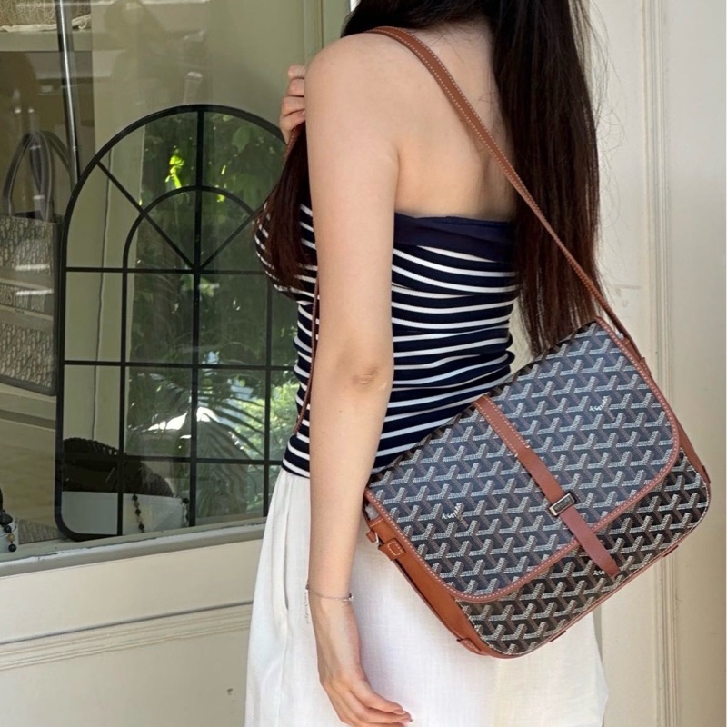 Goyard 戈雅 Belvedere 棕色郵差包-5