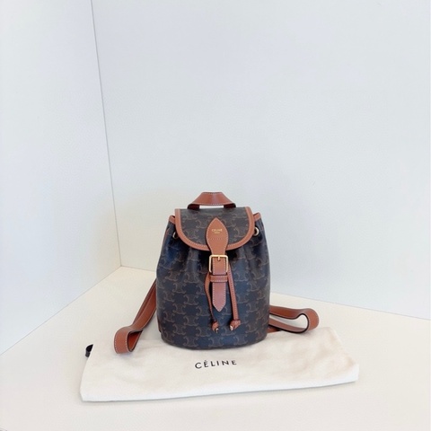 Celine 塞琳 Folco系列 凱旋門迷你老花雙肩包