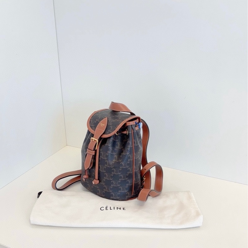 Celine 塞琳 Folco系列 凱旋門迷你老花雙肩包-1