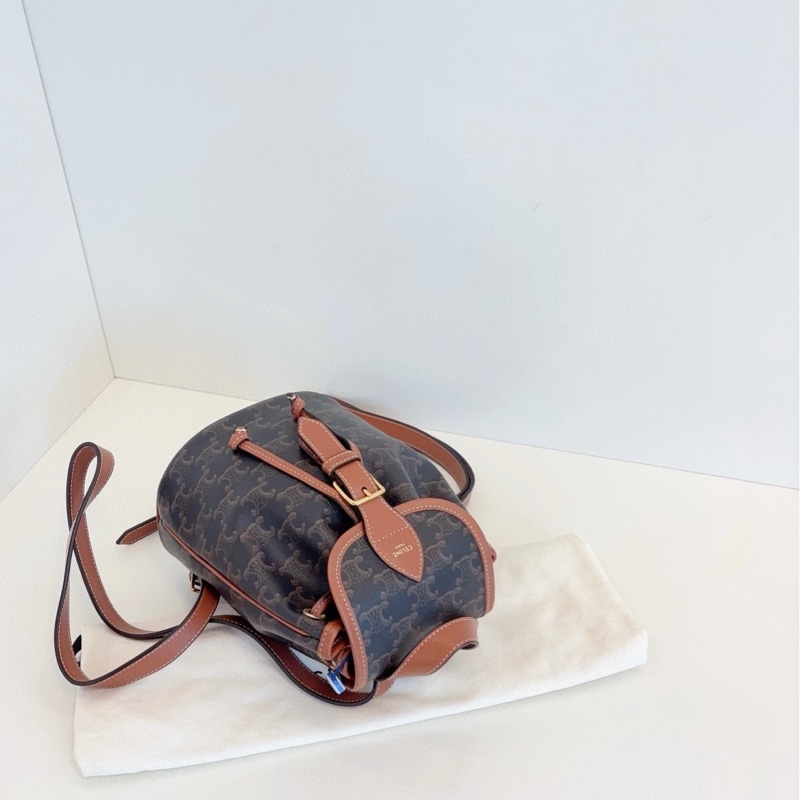 Celine 塞琳 Folco系列 凱旋門迷你老花雙肩包-3