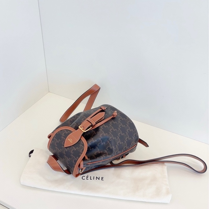 Celine 塞琳 Folco系列 凱旋門迷你老花雙肩包-5