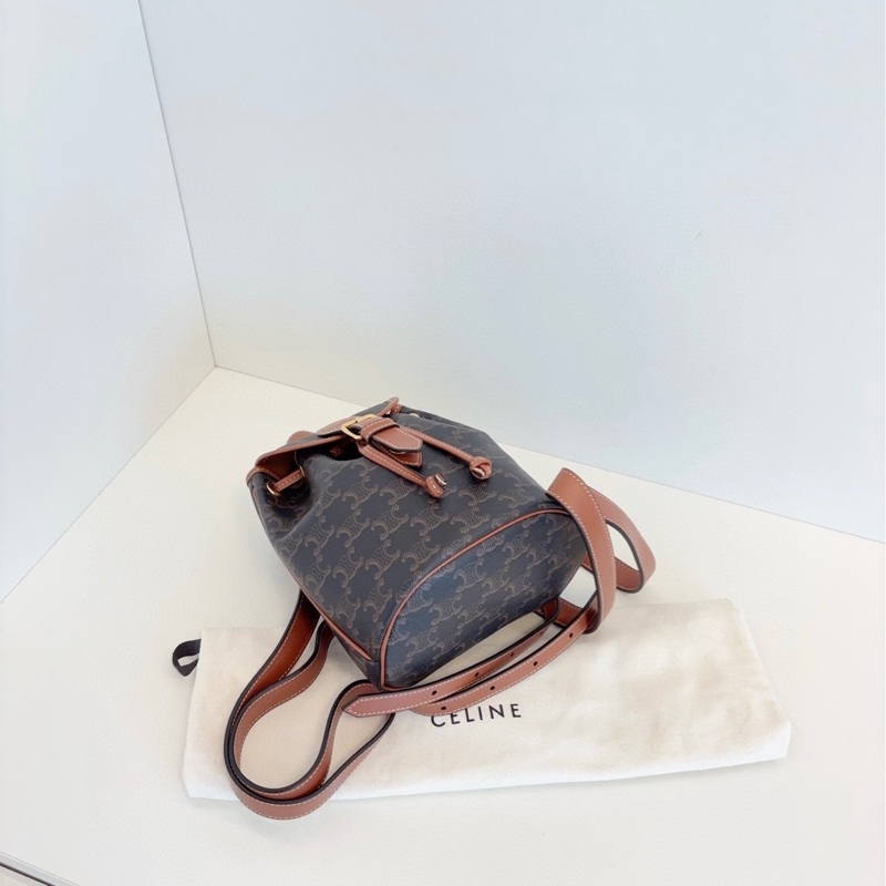 Celine 塞琳 Folco系列 凱旋門迷你老花雙肩包-6