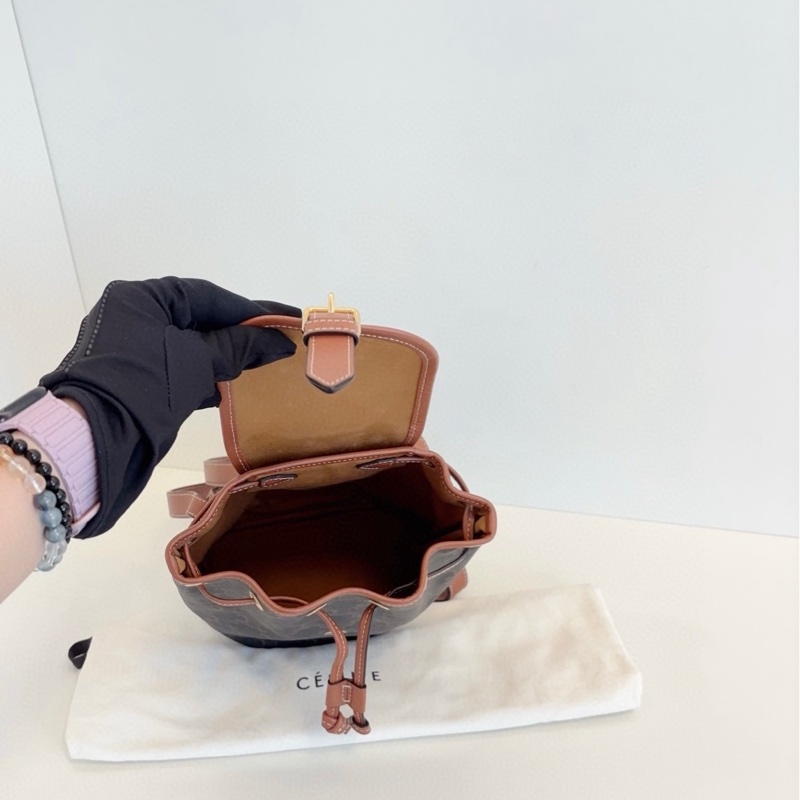 Celine 塞琳 Folco系列 凱旋門迷你老花雙肩包-7