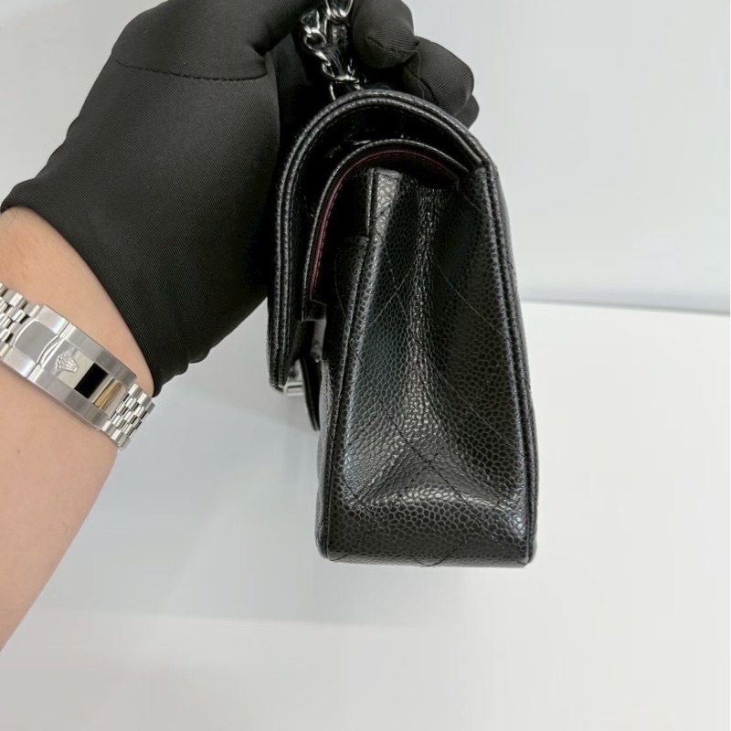 Chanel CF23 黑銀荔枝牛 全新全配 台灣購證-2